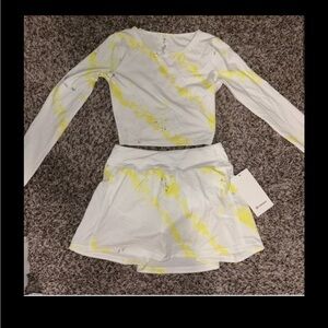 lululemon athletica White and Yellow Tie-Dye Skirt